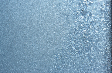 Winter frozen background, beautiful texture of frozen glass in winter, negative air temperature