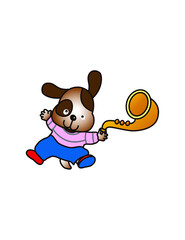 perro con saxofón