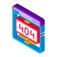error web site page icon vector. isometric error web site page sign. color isolated symbol illustration