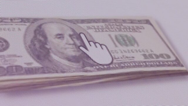 Click Money Banner Dollar Banknotes 
Thumbnail link that is designed to attract attention. Money making concept.