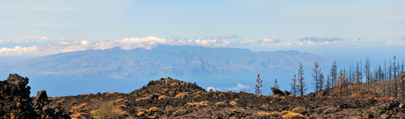 Pico del Teide, Insel Teneriffa, Canadas, Blick auf Cran Canaria, Kanaren, Spanien, Europa, Panorama © Aggi Schmid