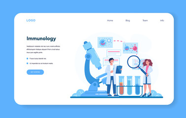 Professional immunologist web banner or landing page. Idea of healthcare