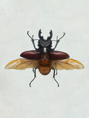 Eupatorus gracilicornis the five-horned rhinoceros beetle from Thailand