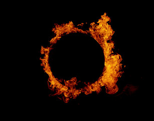 Fire ring isolated on black background