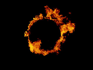 Fire ring isolated on black background
