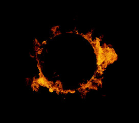 Fire ring isolated on black background