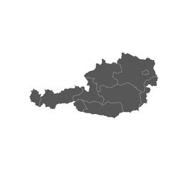 Obraz premium Austria map, states border map. Vector illustration.
