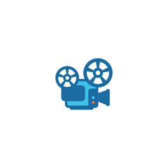 Cinema camera vector isolated icon illustration. Cinema camera icon