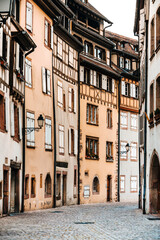 Street view of Traditional houses in Strasbourg