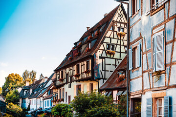 Street view of Traditional houses in Strasbourg