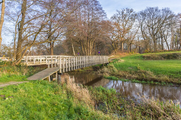 Bridge over the river Drentse aa near Oudemolen, Netherlands