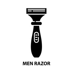 men razor icon, black vector sign with editable strokes, concept illustration