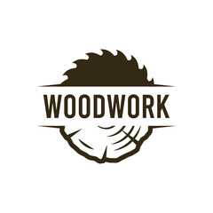 Carpenter woodwork retro logo emblem
