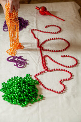 New Year  still life of garlands and hearts