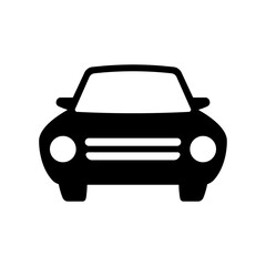 Obraz premium Car icon. Front view. Black silhouette. Vector flat graphic illustration. The isolated object on a white background. Isolate.