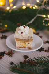 Handmade homemade sweets on a Christmas background. Cooking.