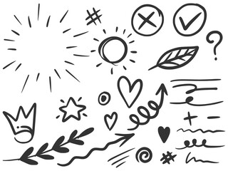 Hand drawn set elements, for concept design. vector illustration.
