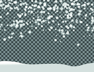 Vector heavy snowfall. Snow flakes, snow background. Falling christmas.