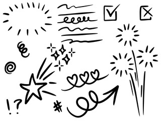 Hand drawn set elements, for concept design. vector illustration.
