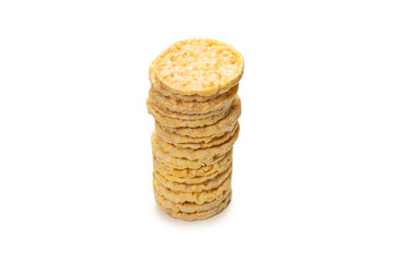 Rice wafer isolated on white background.