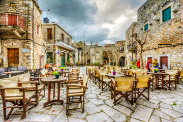Mesta Village street view in Chios Island
