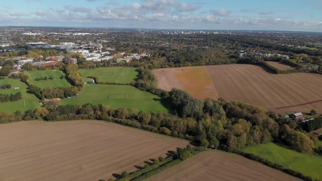 Coventry City And University Of Warwick Aerial Landscape View Colour Graded