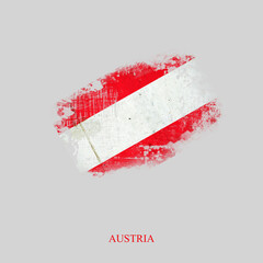 Grunge Flag Of Austria. Isolated on gray Background