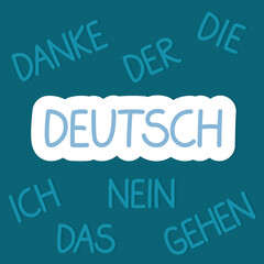 deutsch (german) language learning concept- vector illustration