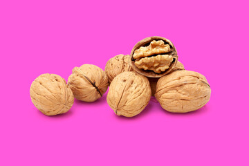 group of dried fruits isolated on a colored background