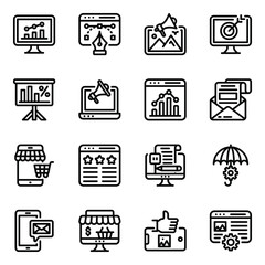 
Business Marketing Solid Icons Set 
