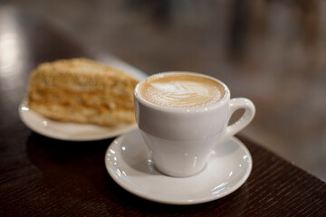 cup of cappuccino macro foam