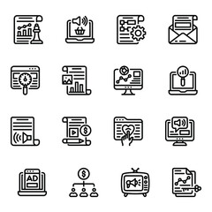 
Content Marketing Solid Icons Set 
