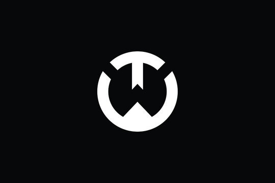 WT logo letter design on luxury background. TW logo monogram initials letter concept. WT icon logo design. TW elegant and Professional letter icon design on black background. W T TW WT