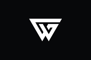 WG logo letter design on luxury background. GW logo monogram initials letter concept. WG icon logo design. GW elegant and Professional letter icon design on black background. W G GW WG