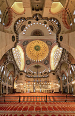 Interior of Suleymaniye Mosque in Istanbul