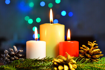 christmas decoration with candle