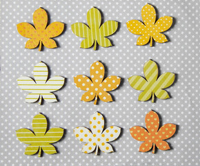 
Gray background with colored maple leaves