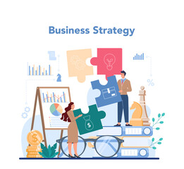 Business strategy concept. Idea of financial achievement plan.