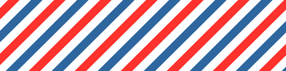 Barber colored liner background. Blue red vector pattern. Diagonal stripe pattern.
 - obrazy, fototapety, plakaty