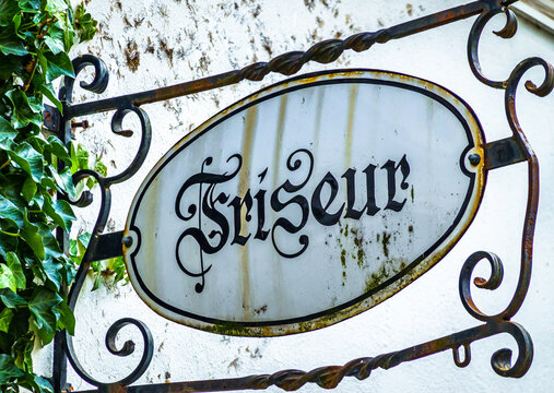 old barber shop sign in germany