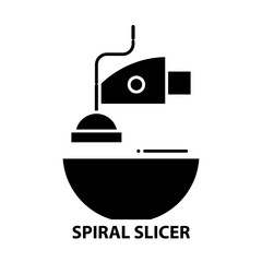 spiral slicer icon, black vector sign with editable strokes, concept illustration