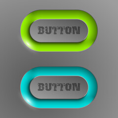 web round button for website or app. Isolated bell sign with border, reflection and shadow on background. Vector eps10.