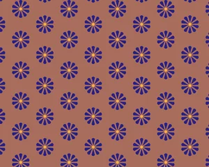 Poster abstract brown background blue daisies Print © Anastasia