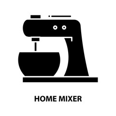 home mixer icon, black vector sign with editable strokes, concept illustration