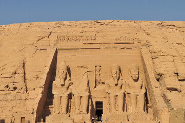 Fassade of Abu Simbel temple, Aswan, Southern Egypt