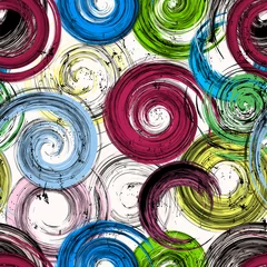 Gardinen seamless background pattern, with circles, swirls, paint strokes and splashes © Kirsten Hinte