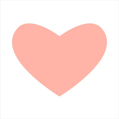 Pink heart isolated on white background. Romantic vector illustration. Easy to edit design template for your artworks. Valentine's day greeting card background