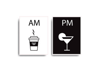 Drink wall poster, elegant modern decoration, black and white color