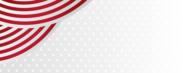 Red and white geometric corporate ribbon flag banner design