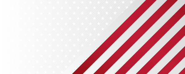 Red and white geometric corporate ribbon flag banner design